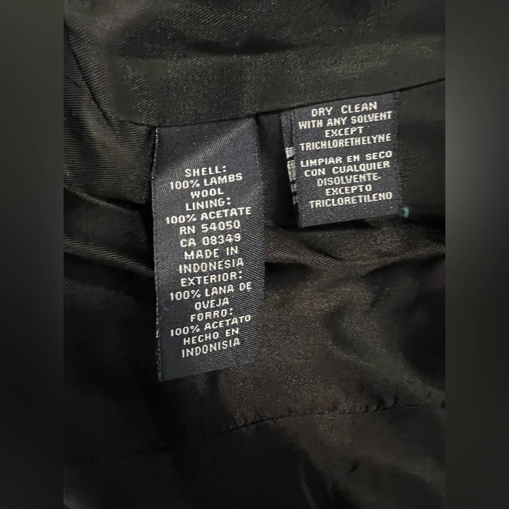 LN Jones New York signature jacket blazer suit tweed 8 Wool Velvet buttons Blue - Picture 7 of 10